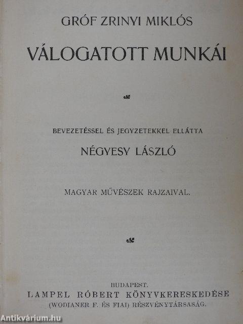 Gróf Zrinyi Miklós válogatott munkái