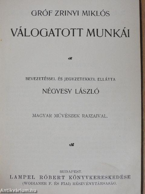 Gróf Zrinyi Miklós válogatott munkái