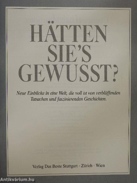 Hätten Sie's Gewusst?