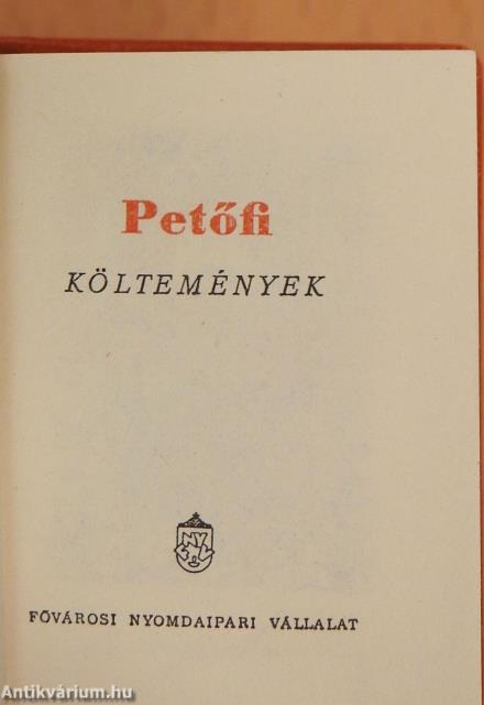 Petőfi költemények (minikönyv)