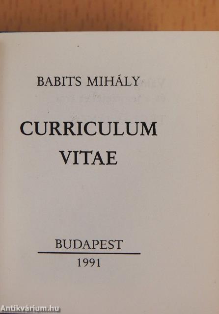 Curriculum vitae (minikönyv)