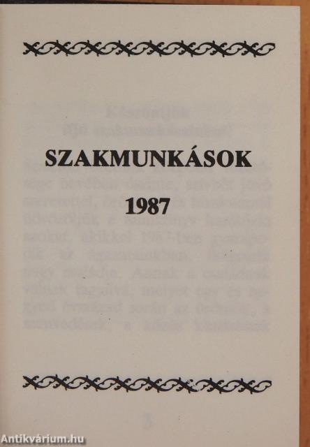 Szakmunkások 1987 (minikönyv)