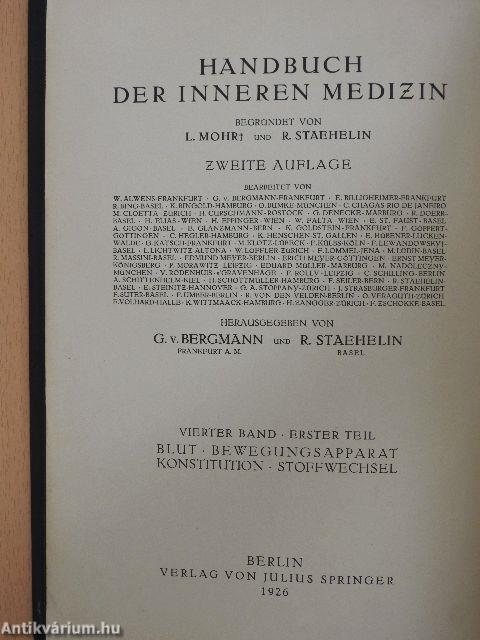 Handbuch der Inneren Medizin IV.1.