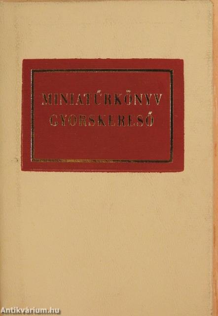 Miniatűrkönyv gyorskereső (minikönyv) (számozott)