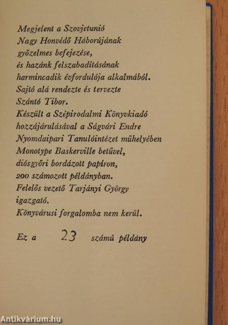 Illyés Gyula négy verse (minikönyv) (számozott)