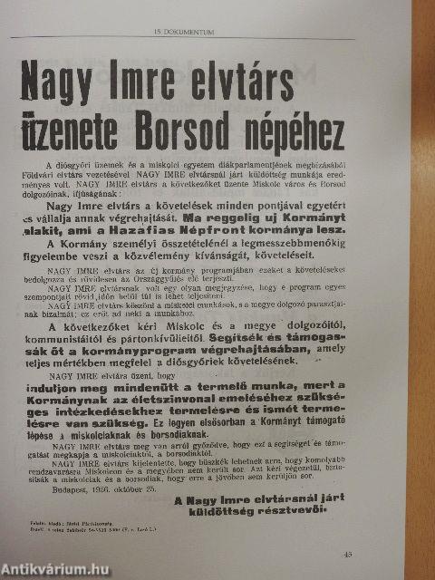 1956 dokumentumai a Borsod-Abaúj-Zemplén Megyei Levéltárban