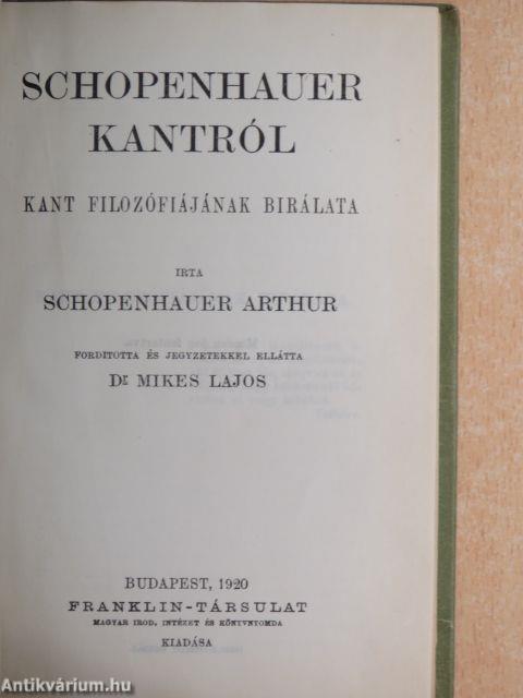 Schopenhauer Kantról