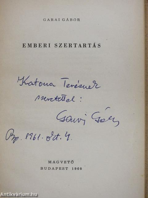 Emberi szertartás (dedikált példány)