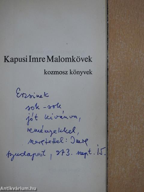 Malomkövek (dedikált példány)