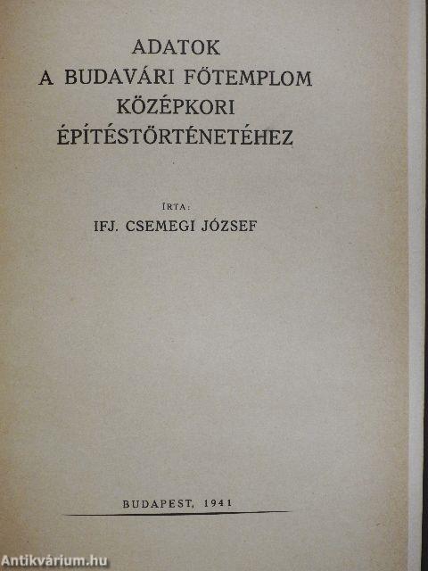 Adatok a budavári főtemplom középkori építéstörténetéhez