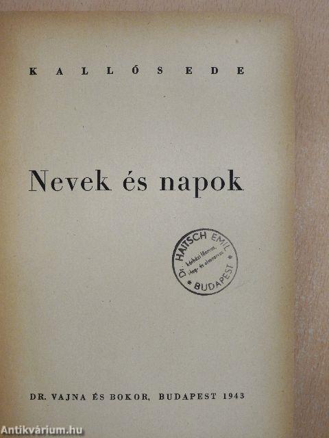 Nevek és napok