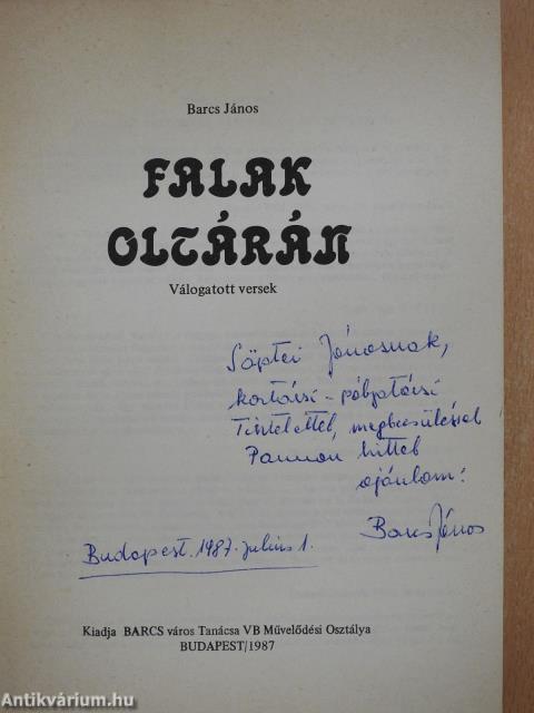 Falak oltárán (dedikált, számozott példány)