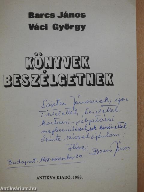 Könyvek beszélgetnek (dedikált példány)