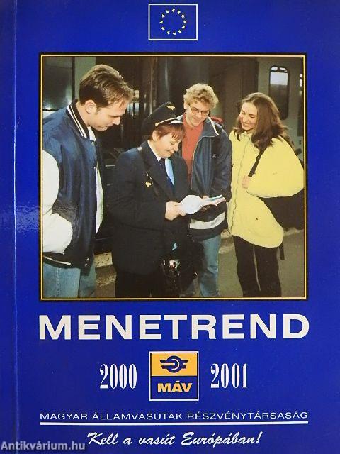 MÁV menetrend 2000-2001