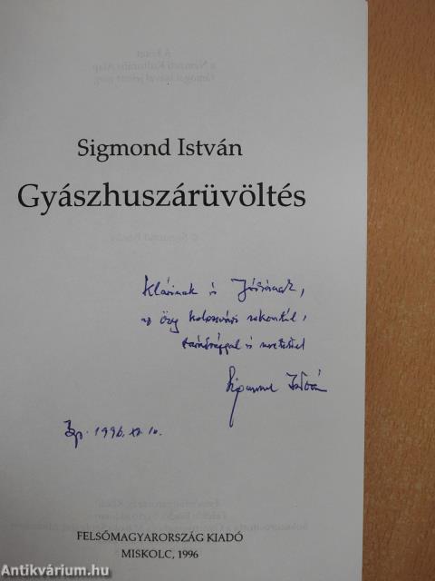 Gyászhuszárüvöltés (dedikált példány)