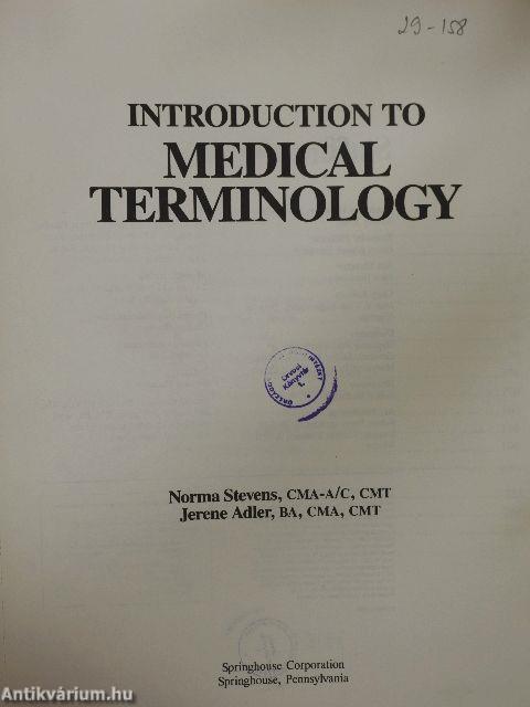 Introduction to Medical Terminology