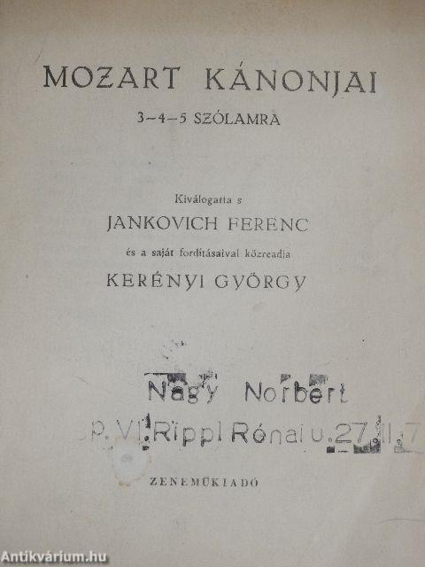 Mozart kánonjai