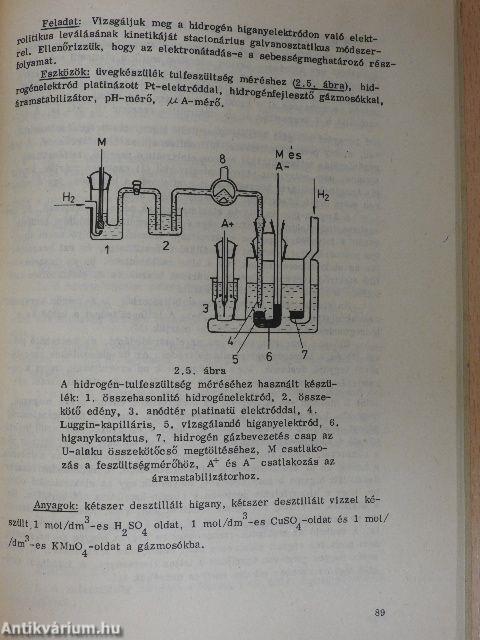 Fizikai-kémiai gyakorlatok V.