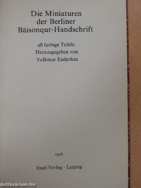 Die Miniaturen der Berliner Baisonqur-Handschrift