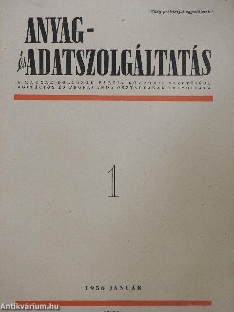 Anyag- és Adatszolgáltatás 1956/1-9.