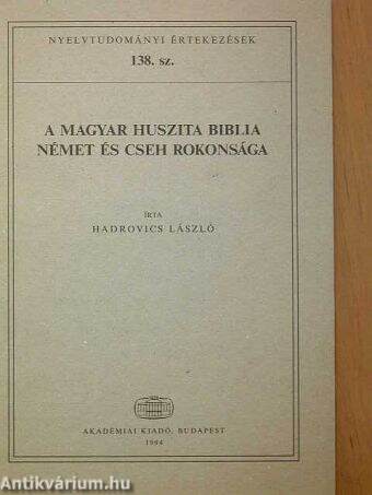 A magyar Huszita Biblia német és cseh rokonsága
