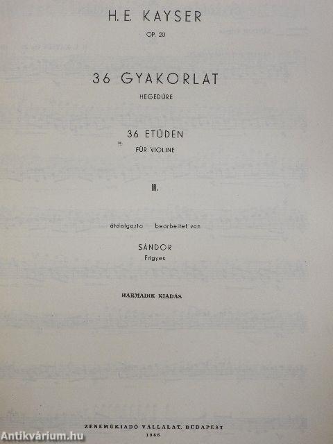 36 gyakorlat hegedűre III.