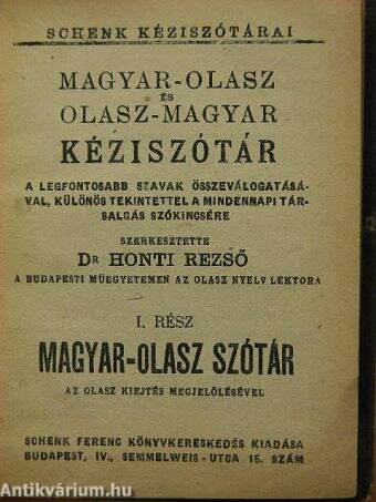 Magyar-olasz és olasz-magyar kéziszótár I-II.