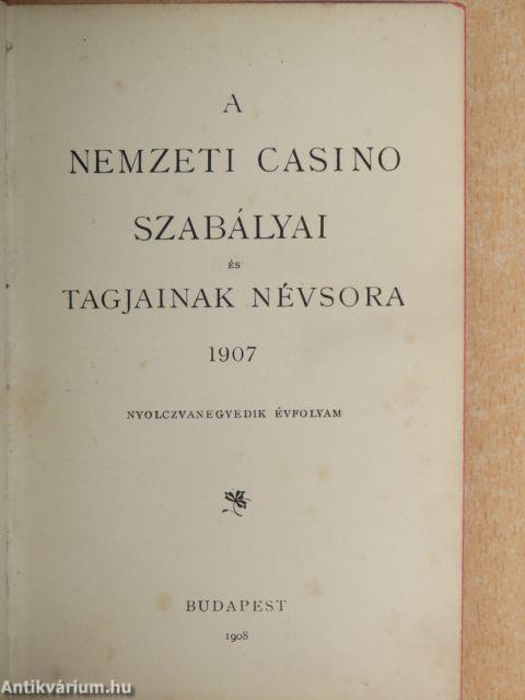 A Nemzeti Casino évkönyve 1907