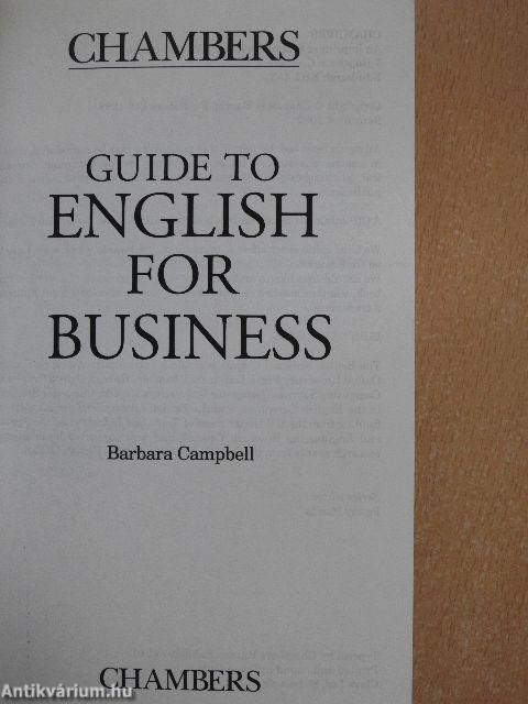 Chambers Guide to English for Business