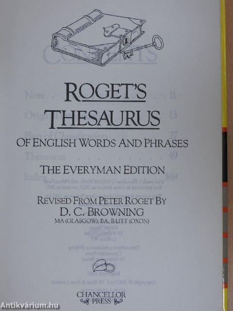 Roget's Thesaurus of English Words and Phrases