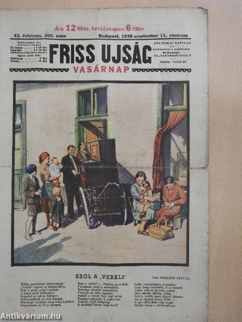 Friss Ujság Vasárnap 1938. szeptember 11.