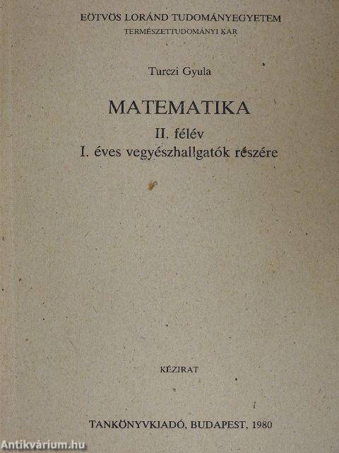 Matematika II. félév