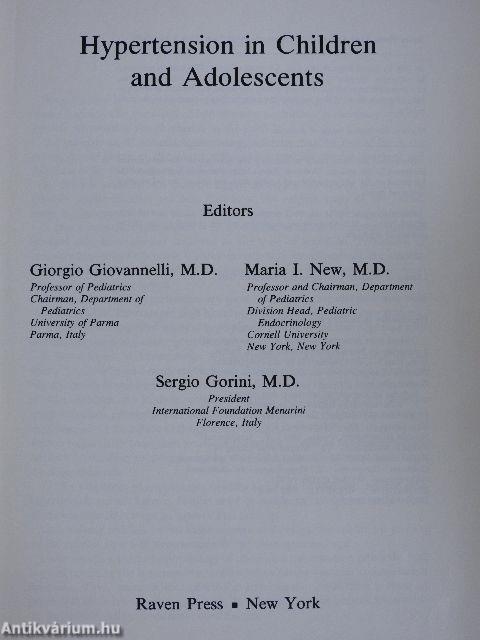 Hypertension in Children and Adolescents