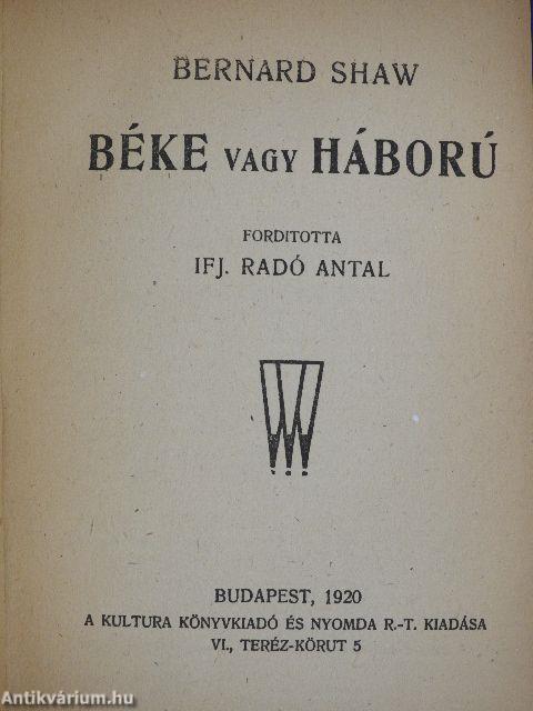 Béke vagy háború/Fanny első színdarabja