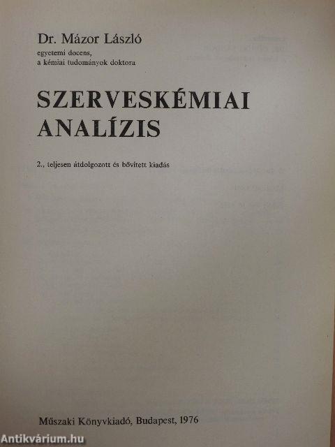 Szerveskémiai analízis