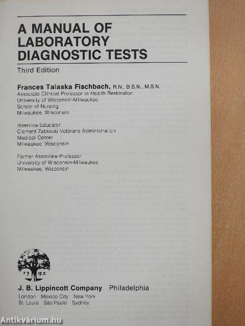 A Manual of Laboratory Diagnostic Tests