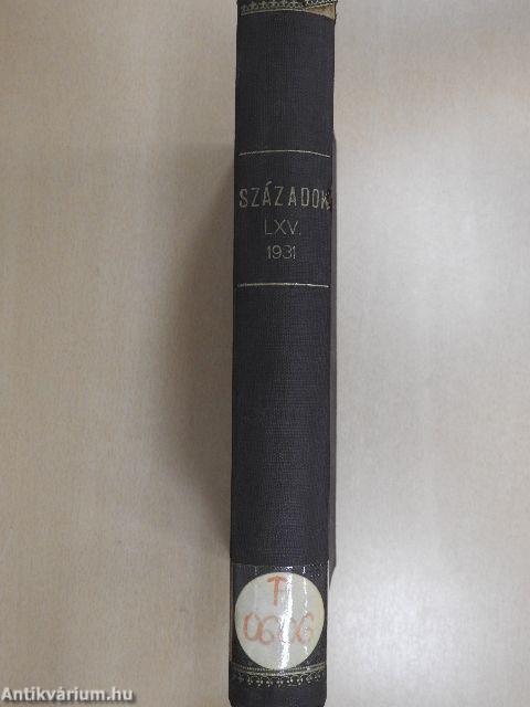 Századok 1931. január-december