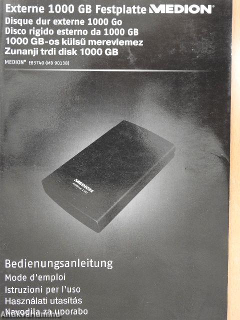 1000 GB-os külső merevlemez/Externe 1000 GB Festplatte/Disque dur externe 1000 Go/Disco rigido esterno da 1000 GN/Zunanji trdi disk 1000 GB