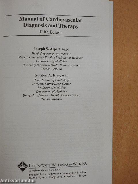 Manual of Cardiovascular Diagnosis and Therapy