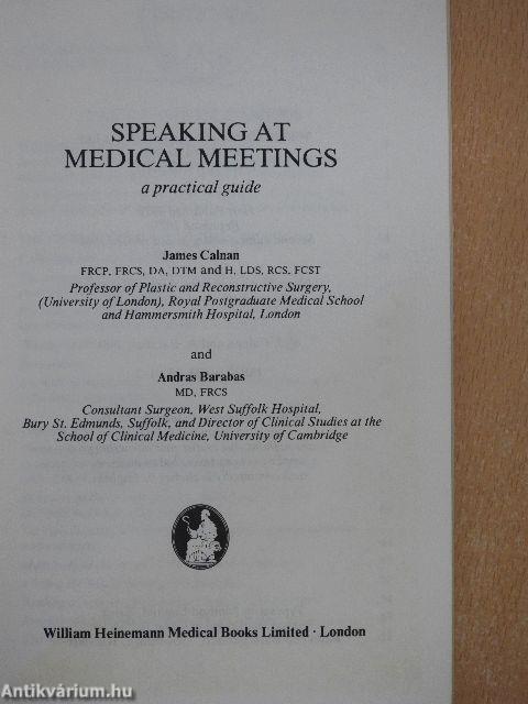 Speaking at Medical Meetings