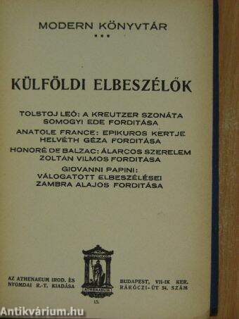 Külföldi elbeszélők IV.