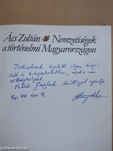 Nemzetiségek a történelmi Magyarországon (dedikált példány)