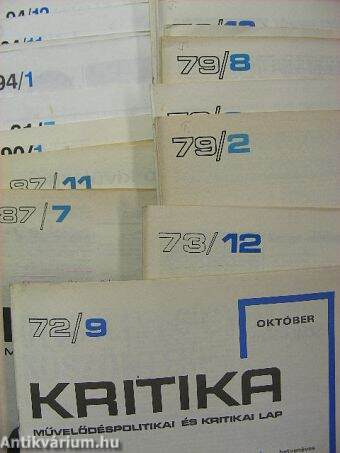 Kritika 1972, 1973, 1979, 1987, 1990, 1991, 1994, 1995. (vegyes számok, 23 db)