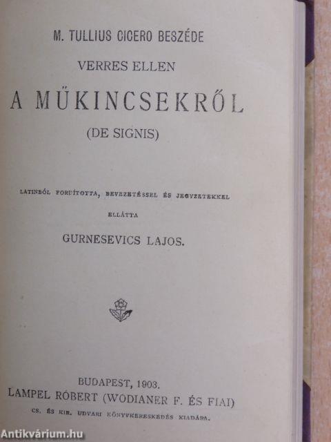 A Catilina elleni beszédek/A műkincsekről/Catilina összeesküvése/A Jugurtha-háború/Hannibal útja az Alpeseken át