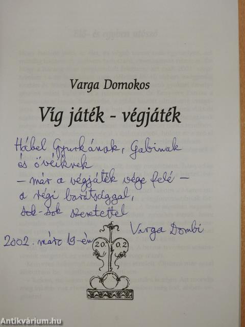 Víg játék - végjáték (dedikált példány)