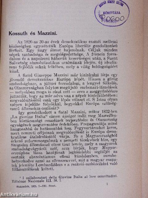 Századok 1925. január-december