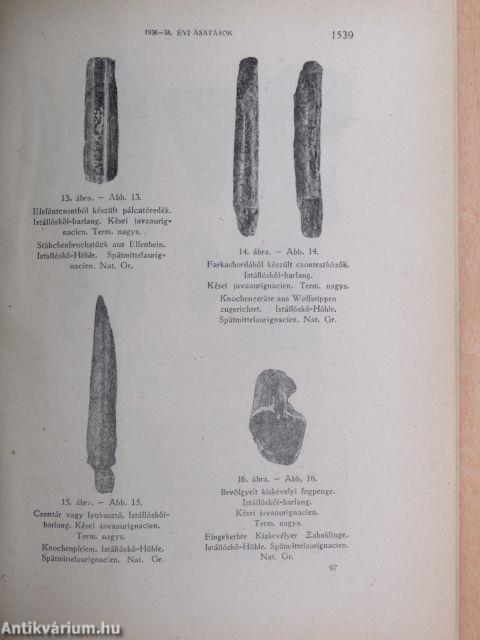 Jelentés az 1936/38. évi ásatások eredményéről és az Ősgerinces Osztály működéséről