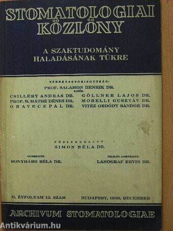 Stomatologiai Közlöny 1938. december