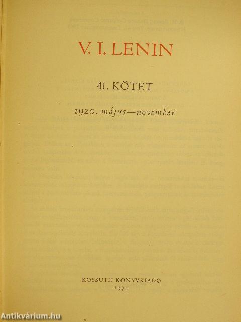 V. I. Lenin összes művei 41.