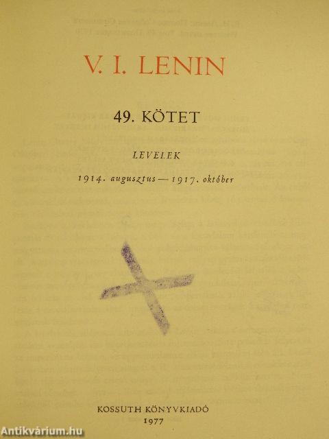 V. I. Lenin összes művei 49.